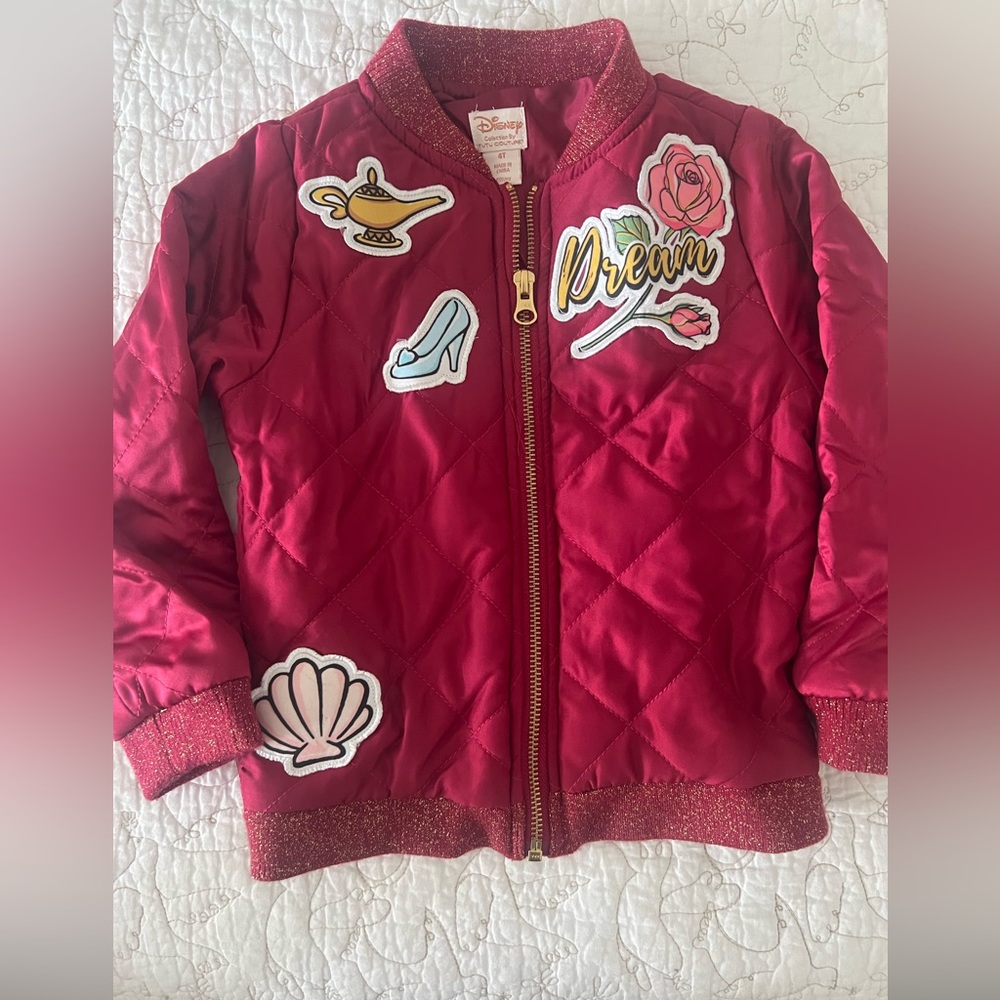 Disney Toddler Girls Quilted Bomber Jacket 4T